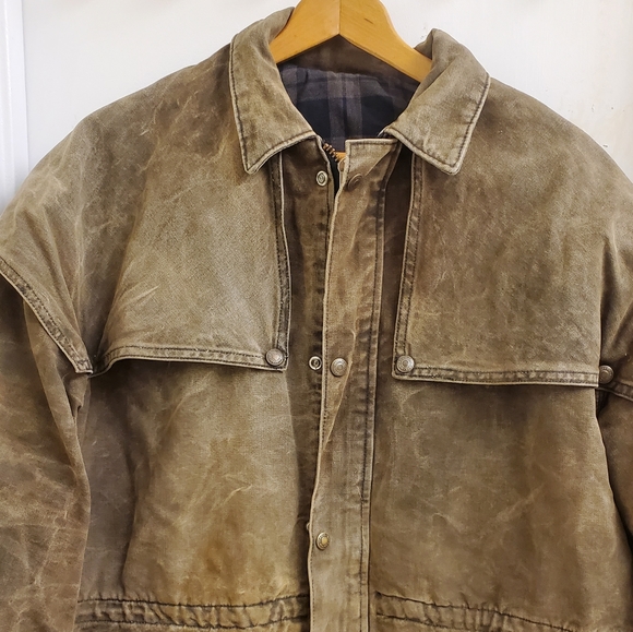🤩Vintage carhartt flannel fleece lined canvas jacket size mens large - Picture 3 of 7